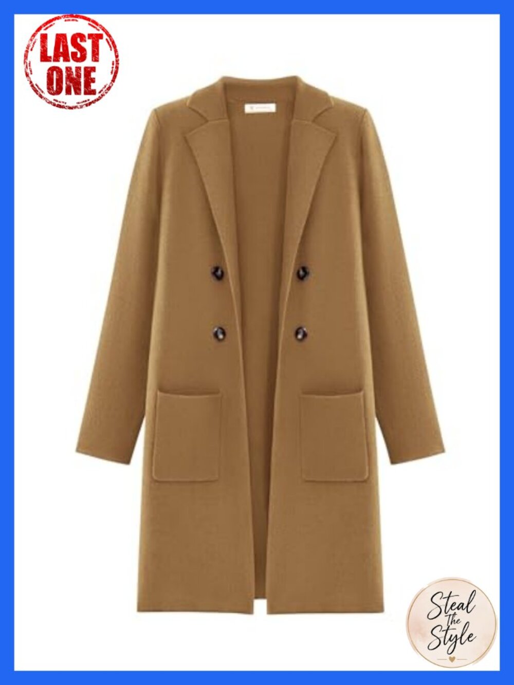 Women's Knit Long Cardigan Sweater Jacket with Pockets and Buttons